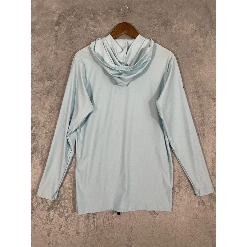 Billabong Sun Shirt Mens Medium Light Blue Loose Fit UPF 50 Hoodie Surf Beach